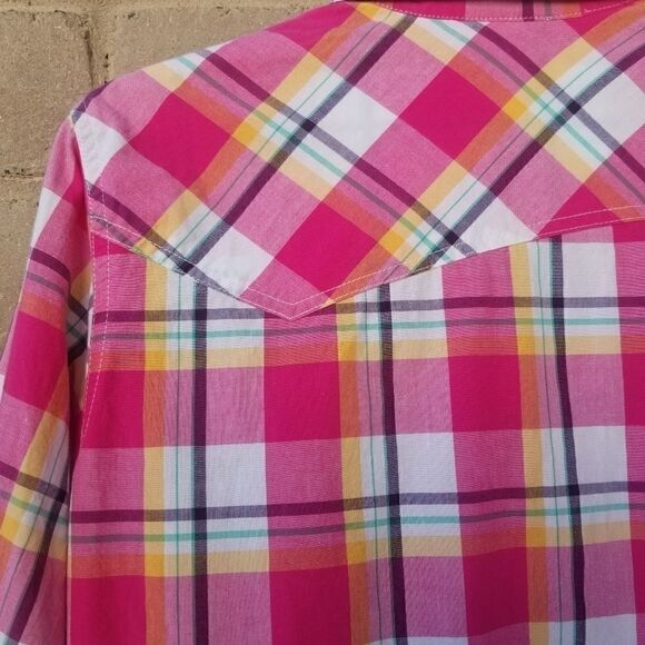 DICKIES Button Up Pink Plaid Shirt. Sz M - Picture 12 of 13